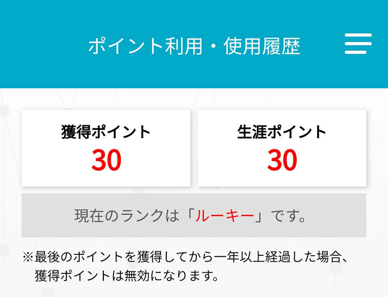 浜松科学館 みらいーら 獲得ポイント