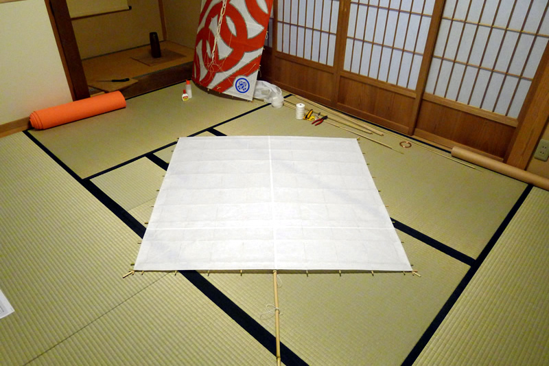 自作浜松凧 和紙張り編