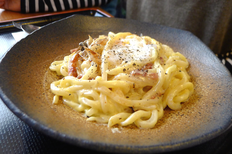 絹腰うどん 五十八 カルボナーラ