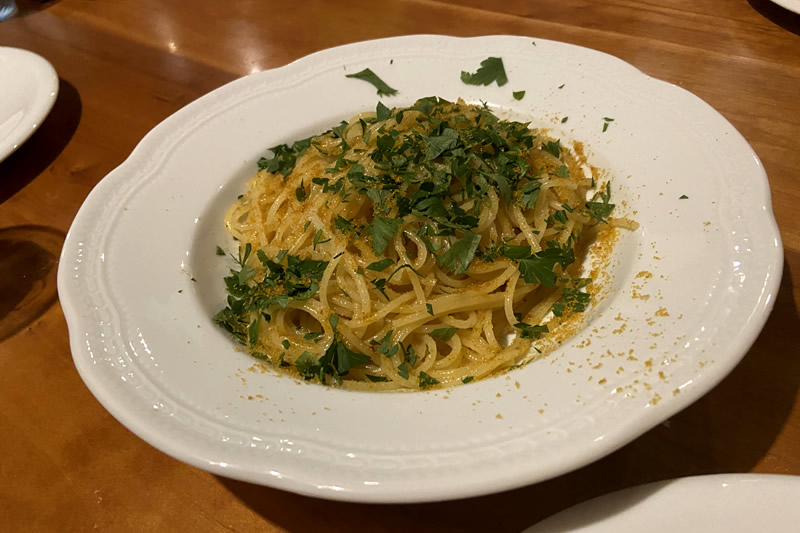 〆の気まぐれパスタ からすみパスタ